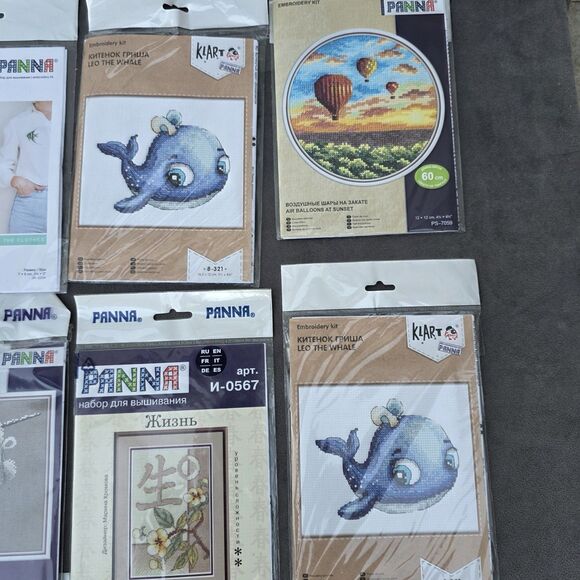 Lots Of 14 DIY Cross Stich Embroidery Kit Panna W/ Fabric, Thread & Needle - Picture 5 of 8